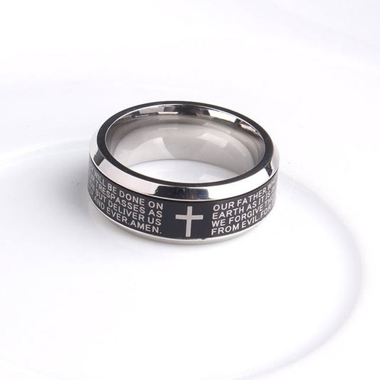Titanium Steel Cross Ring